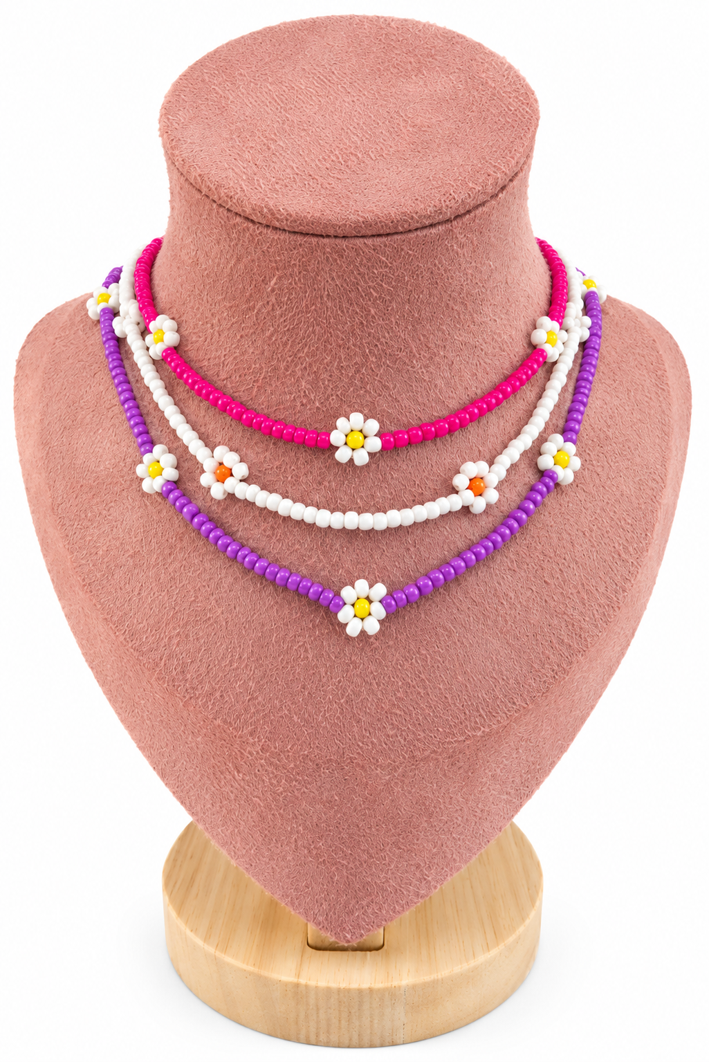 Floral beaded necklaces